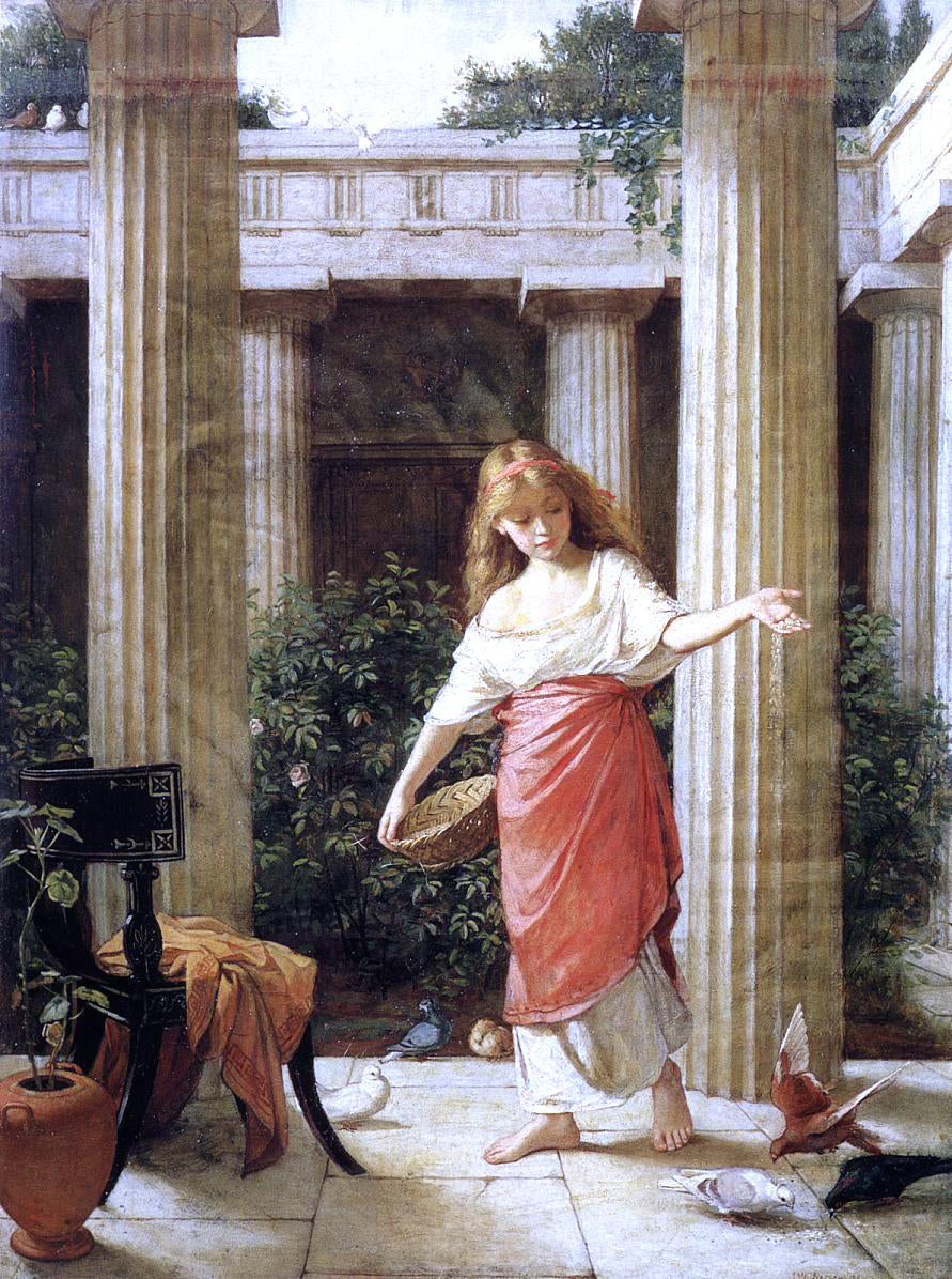 John William Waterhouse In the Peristyle - Canvas Print