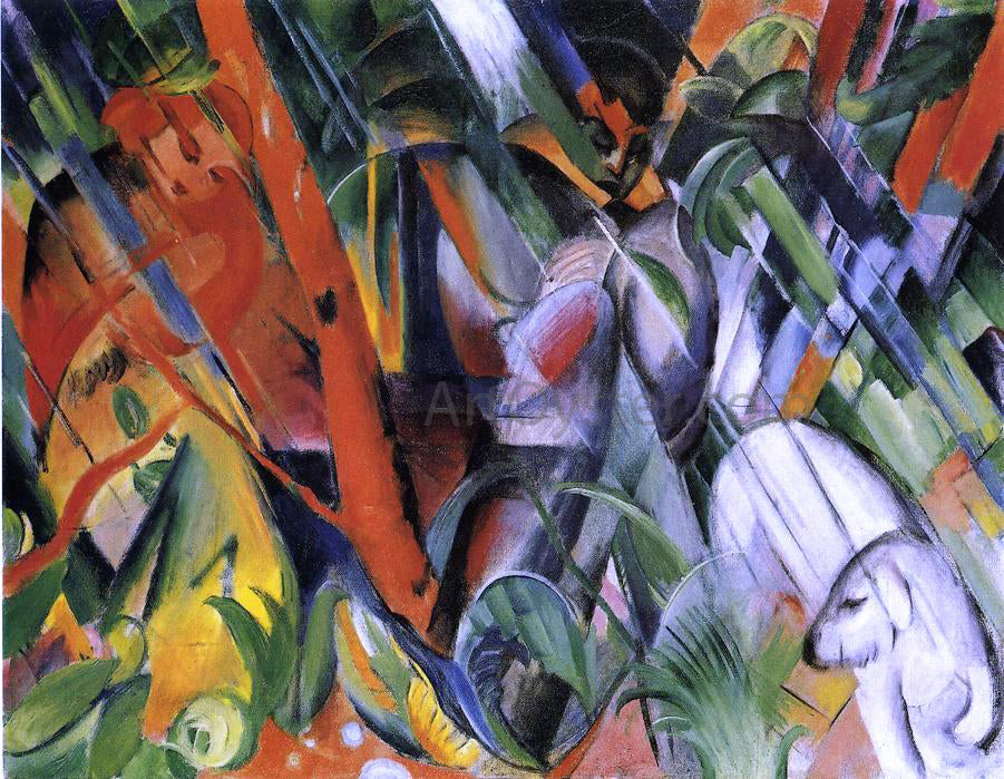 Franz Marc In the Rain - Canvas Print