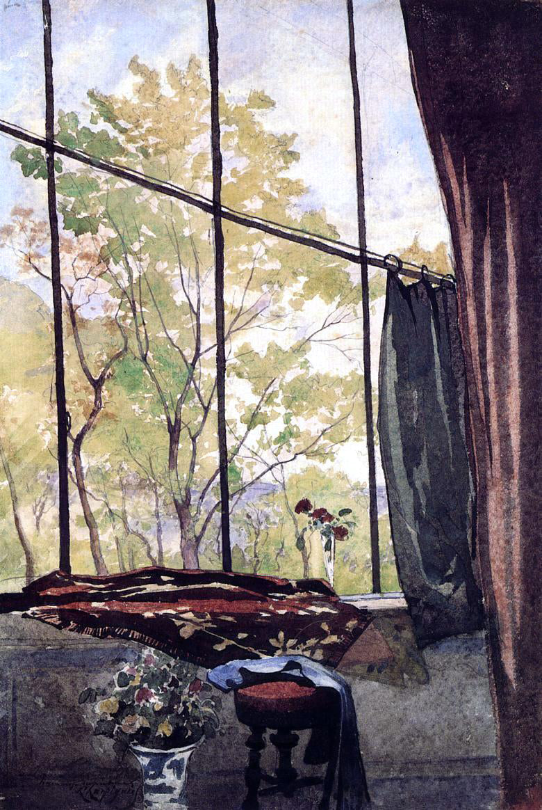 Henri Harpignies In the Studio - Canvas Print