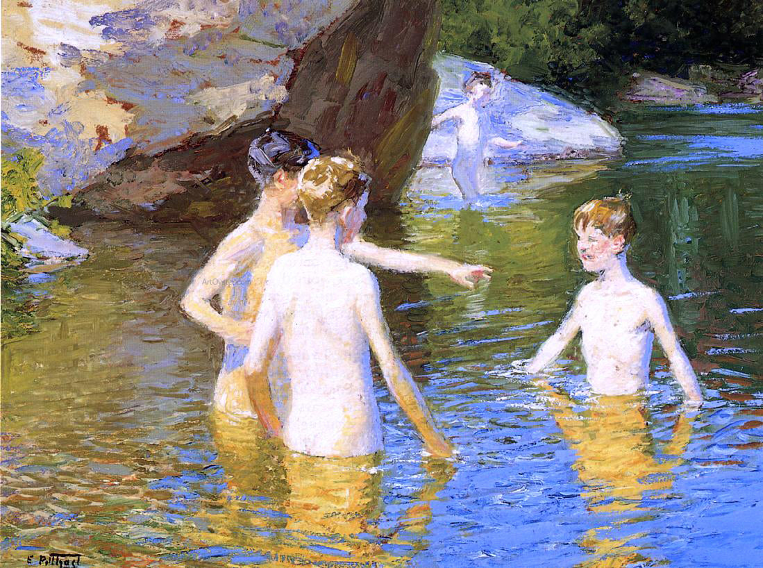 Edward Potthast In the Summertime - Canvas Print