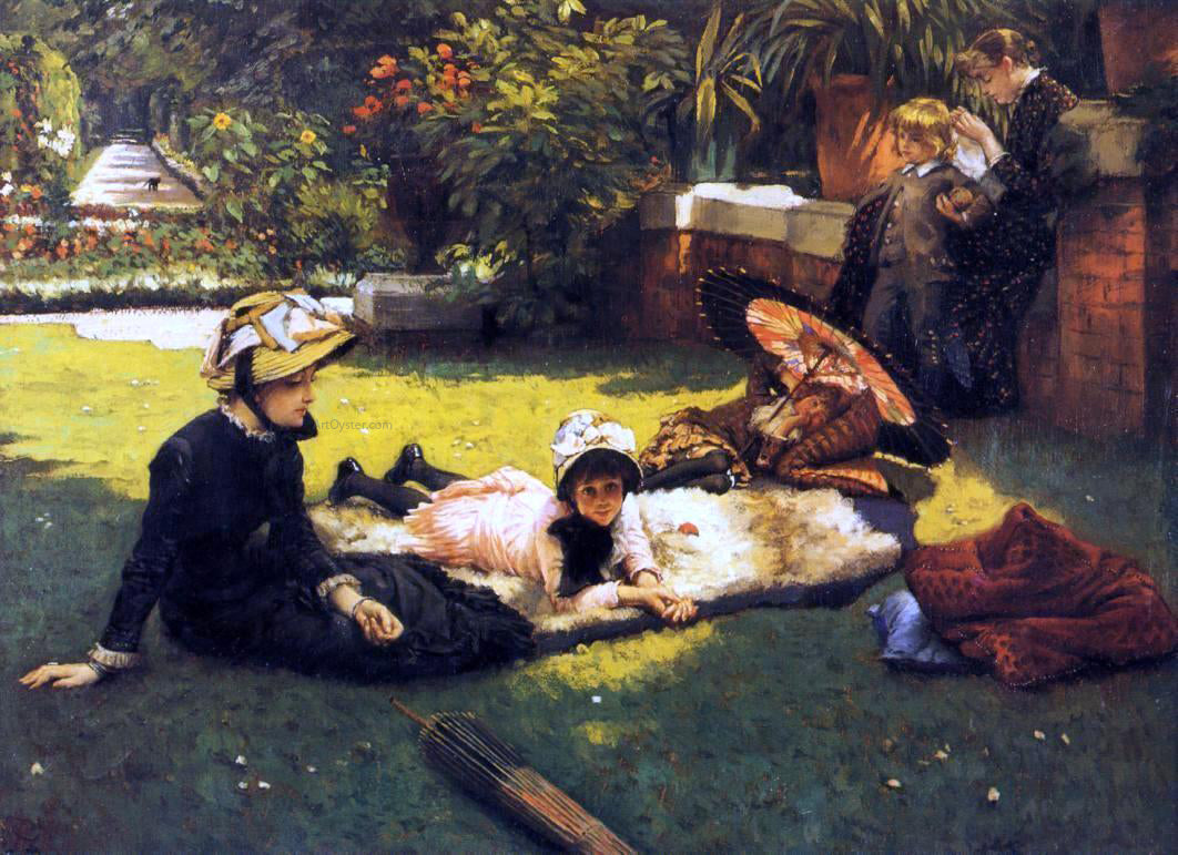 James Tissot In the Sunshine - Canvas Print