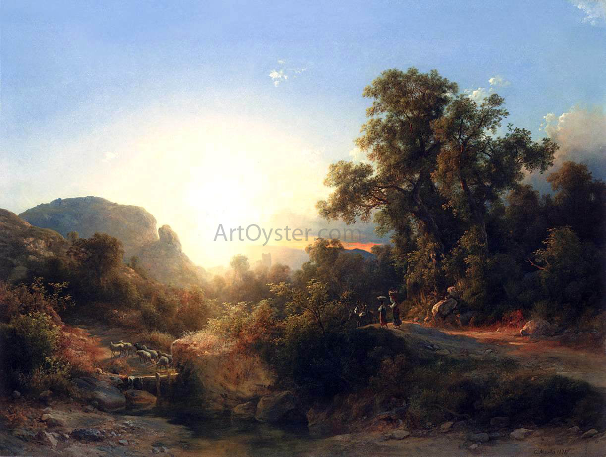 The Younger Karoly Marko In the Vicinity of Pisa - Canvas Print