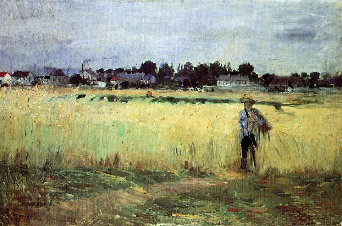 Berthe Morisot In the Wheat Fields at Gennevilliers - Canvas Print