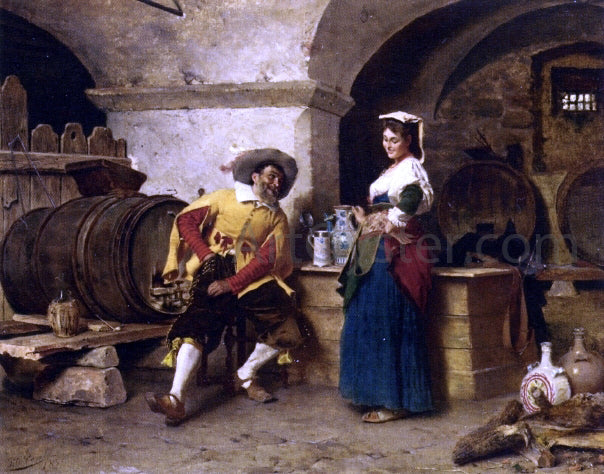 Tito Conti In the Wine Cellar - Canvas Print