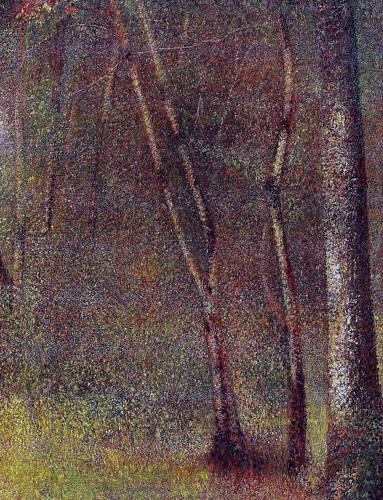 Georges Seurat In the Woods at Pontaubert - Canvas Print