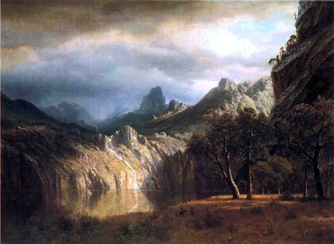 Albert Bierstadt In Western Mountains - Canvas Print