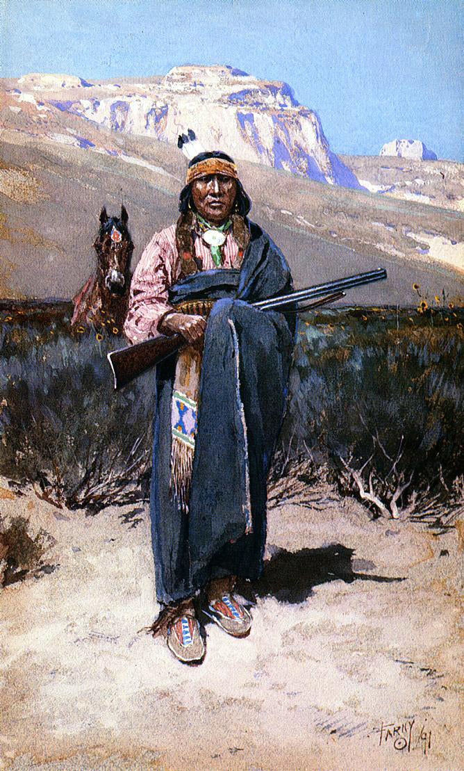 Henry F Farney Indian Brave - Canvas Print