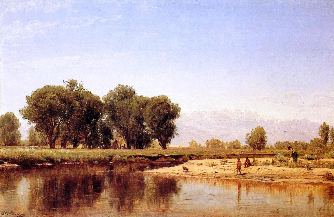 Thomas Worthington Whittredge Indian Emcampment on the Platte River - Canvas Print