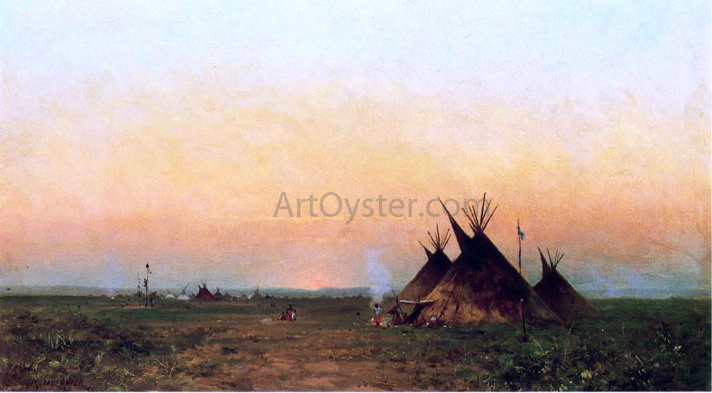 Jules Tavernier Indian Encampment - Canvas Print