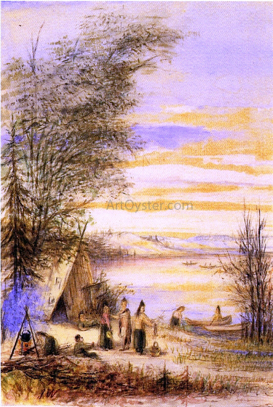 Juan Buckingham Wandesforde Indian Encampment by the Lake - Canvas Print