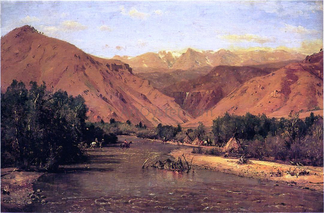Thomas Worthington Whittredge Indian Encampment on the Platte (II) - Canvas Print