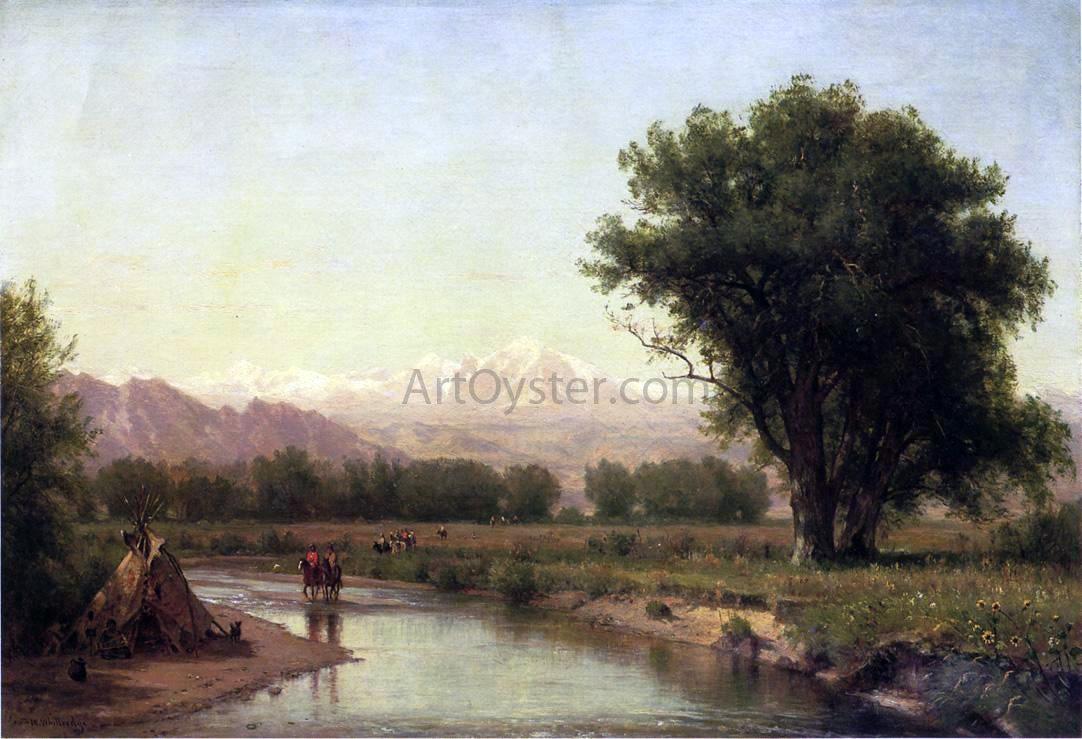 Thomas Worthington Whittredge Indian Encampment on the Platte (III) - Canvas Print