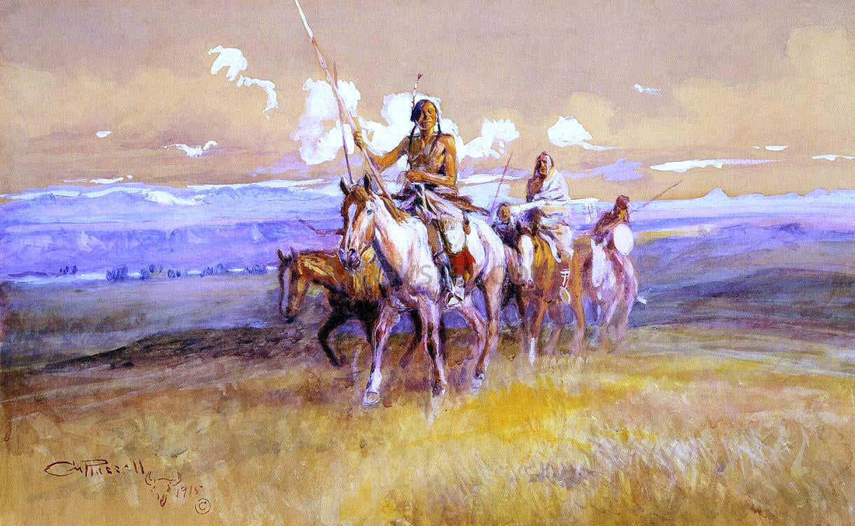 Charles Marion Russell Indian Party - Canvas Print