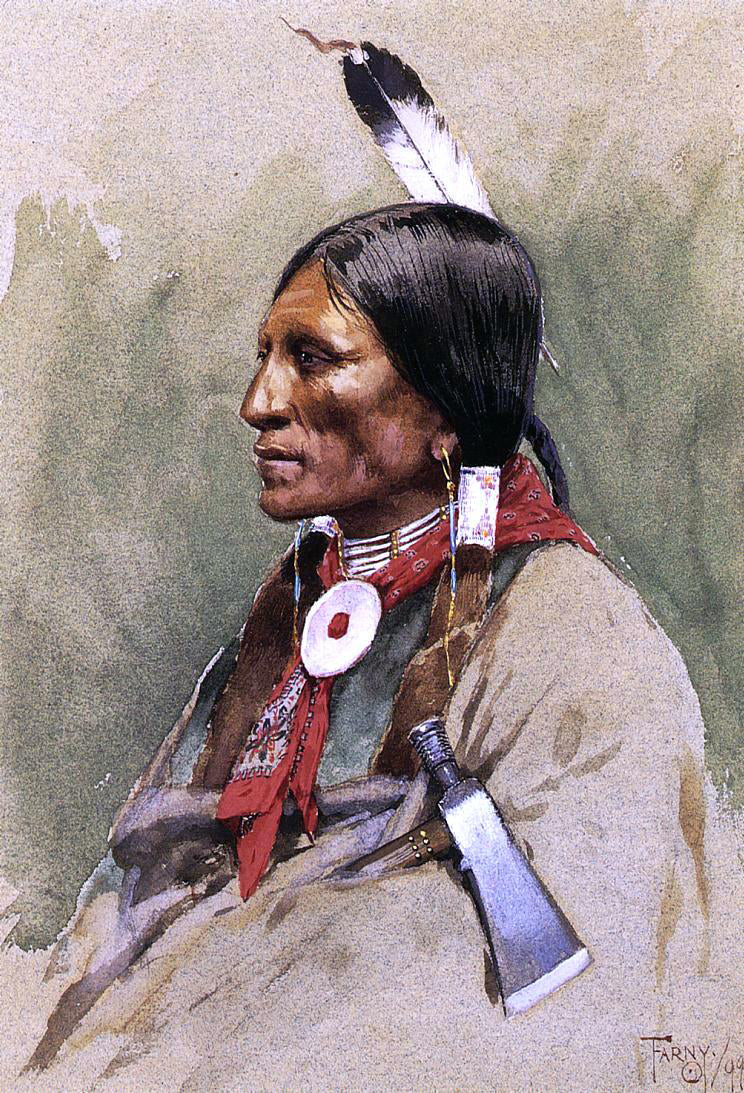 Henry F Farney Indian Portrait - Canvas Print