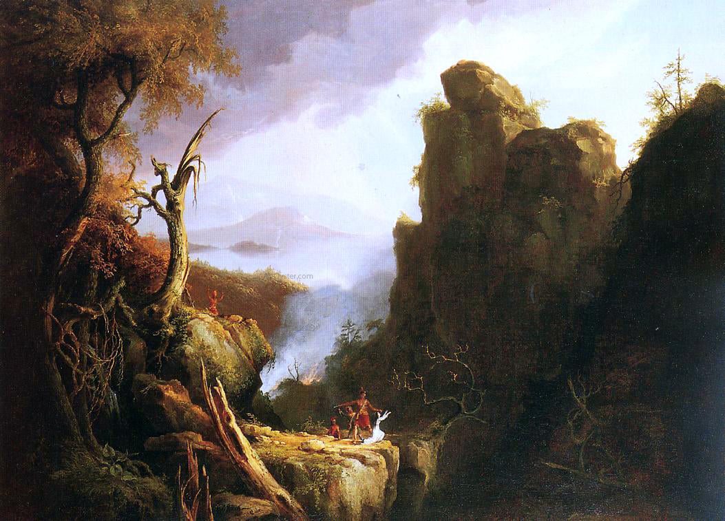 Thomas Cole Indian Sacrifice - Canvas Print