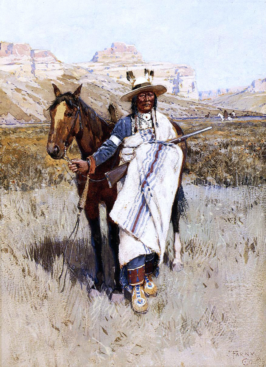 Henry F Farney Indian Scout - Canvas Print