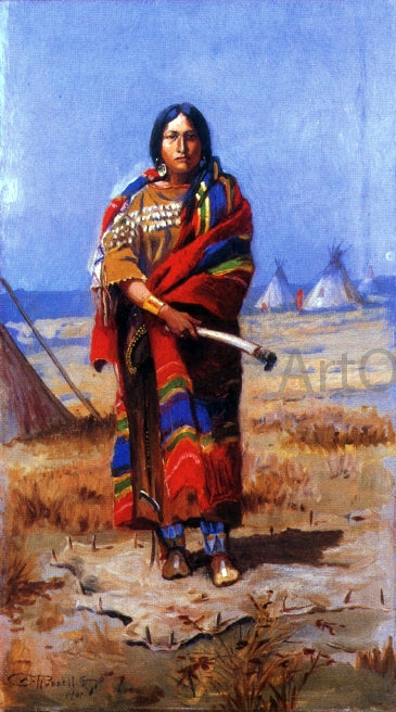 Charles Marion Russell An Indian Squaw - Canvas Print