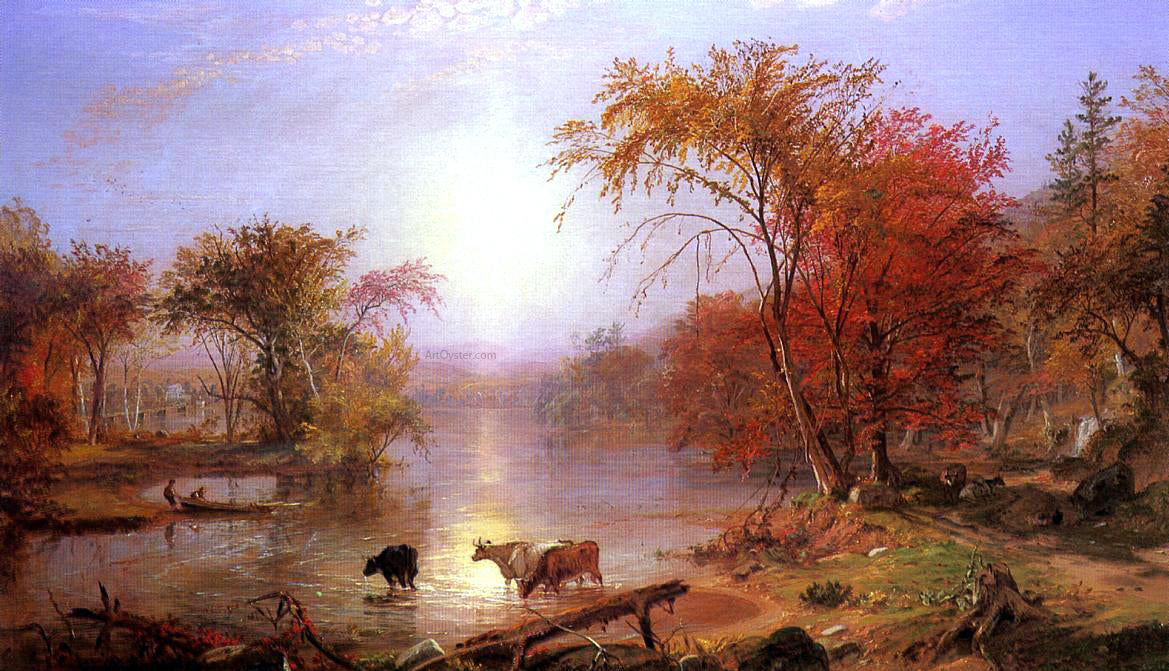 Albert Bierstadt Indian Summer - Hudson River - Canvas Print