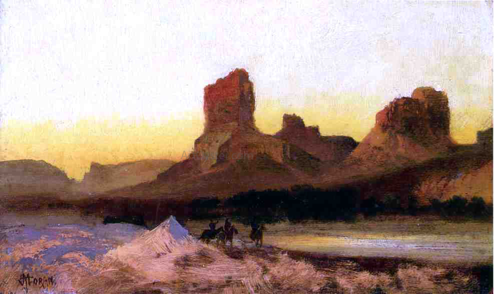 Thomas Moran Indians at the Green River - Canvas Print