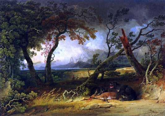 Joshua Shaw Indians Stalking Deer (also known as Bears Feast) - Canvas Print