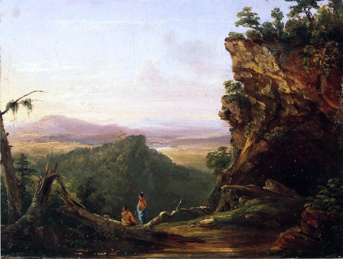 Thomas Cole Indians Viewing Landscape - Canvas Print