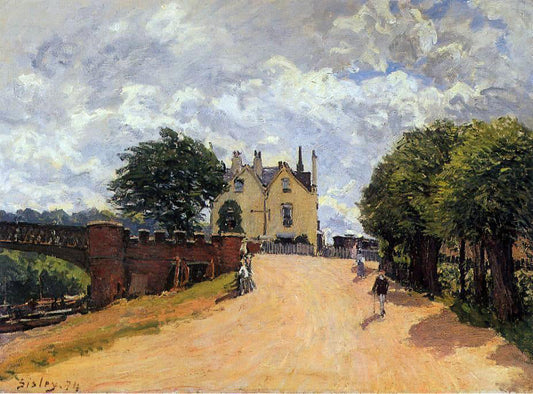 Alfred Sisley Inn at East Molesey with Hampton Court Bridge - Canvas Print