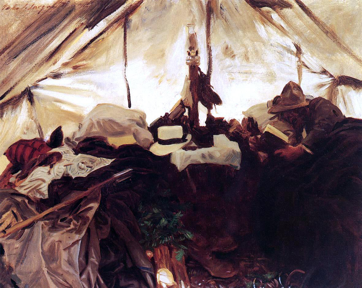 John Singer Sargent Inside a Tent in the Canadian Rockies - Canvas Print