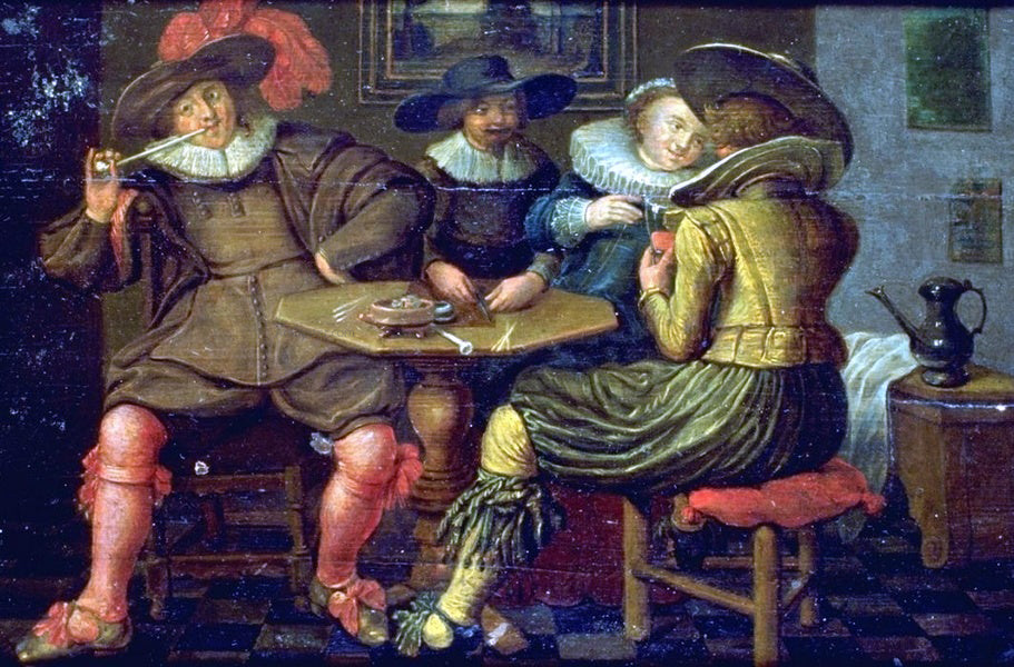 Dirck Hals Interieur mit Tischgesellschaft - Canvas Print