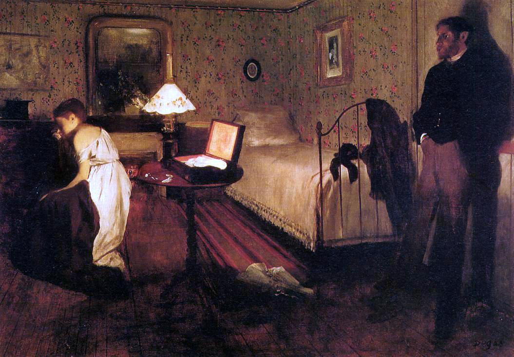 Edgar Degas Interior (also known as The Rape) - Canvas Print