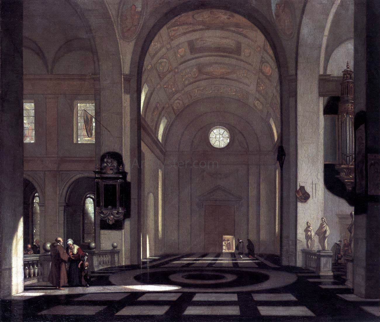 Emanuel De Witte Interior of a Baroque Church - Canvas Print