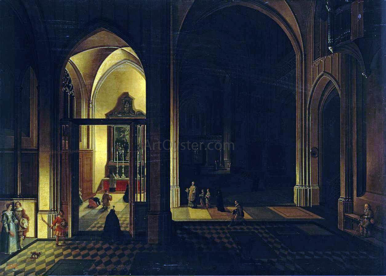 The Elder Peeter Neeffs Interior of a Gothic Church - Canvas Print
