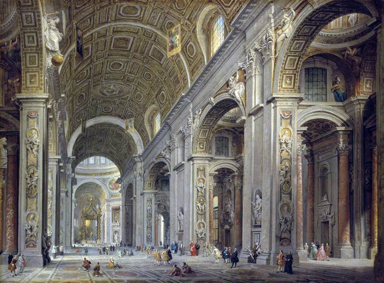 Giovanni Paolo Pannini Interior of St Peter's in Rome - Canvas Print