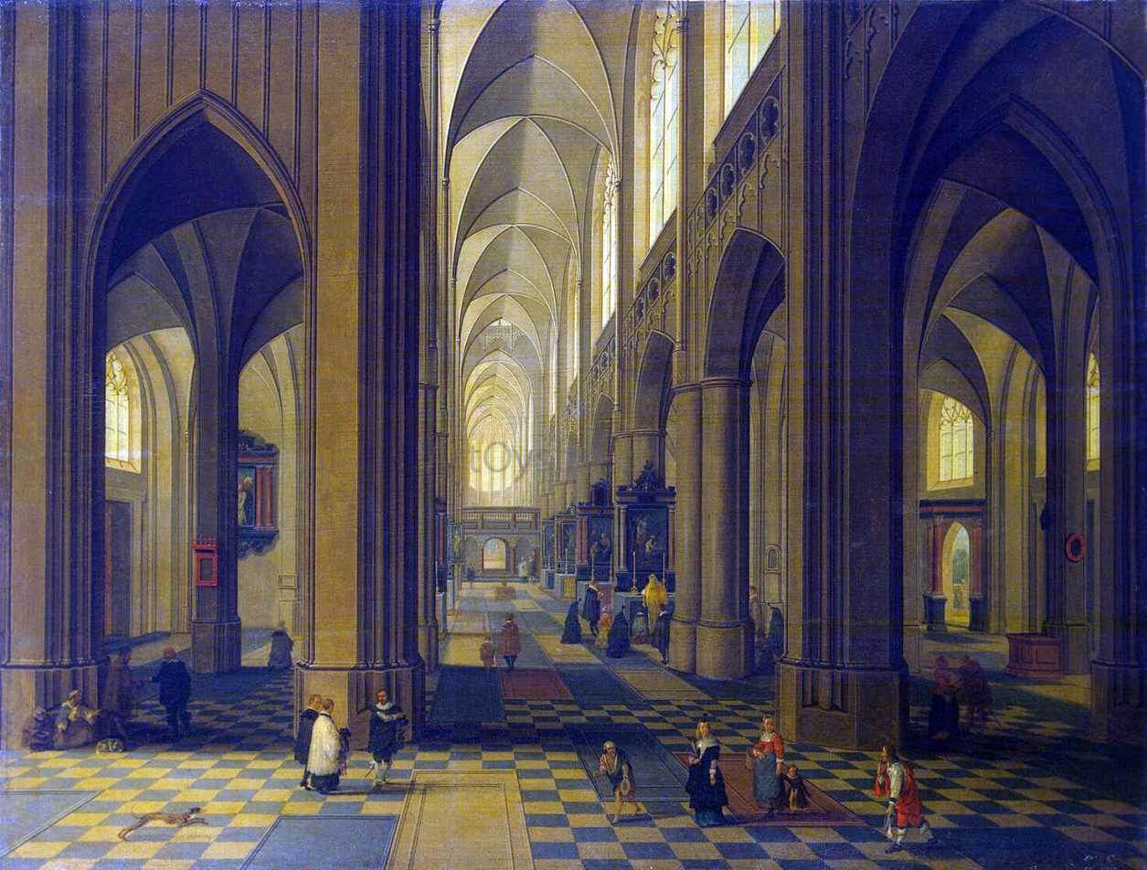 The Younger Peeter Neeffs Interior of the Antwerp Cathedral - Canvas Print