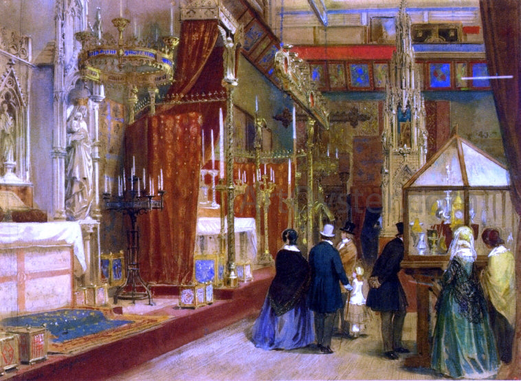 Louis Hague Interior of the Great Exhibition: The Medieval Court - Canvas Print