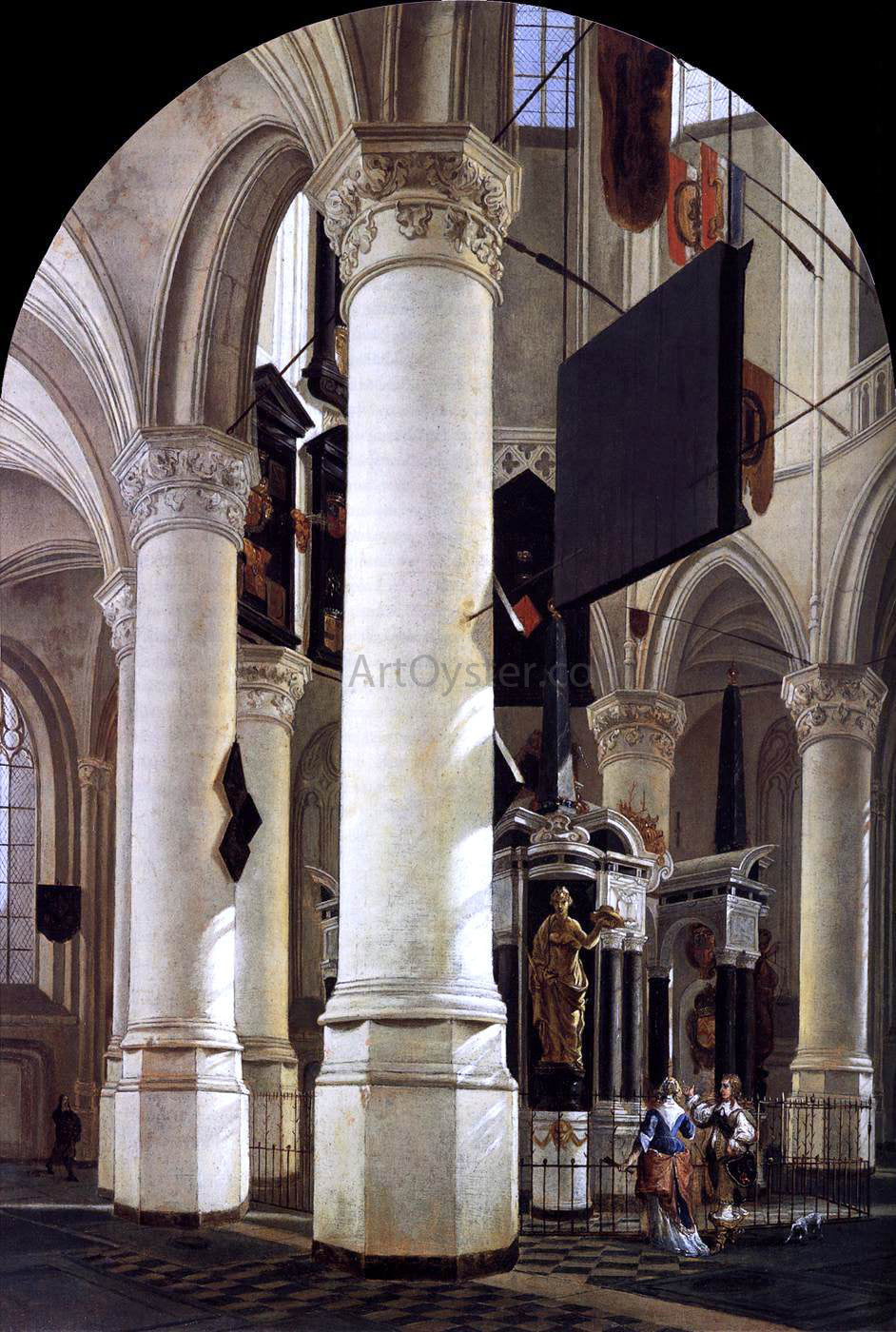 Gerard Houckgeest Interior of the Nieuwe Kerk, Delft, with the Tomb of William the Silent - Canvas Print