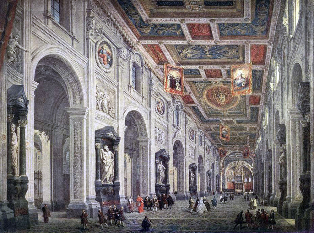 Giovanni Paolo Pannini Interior of the San Giovanni in Laterano in Rome - Canvas Print
