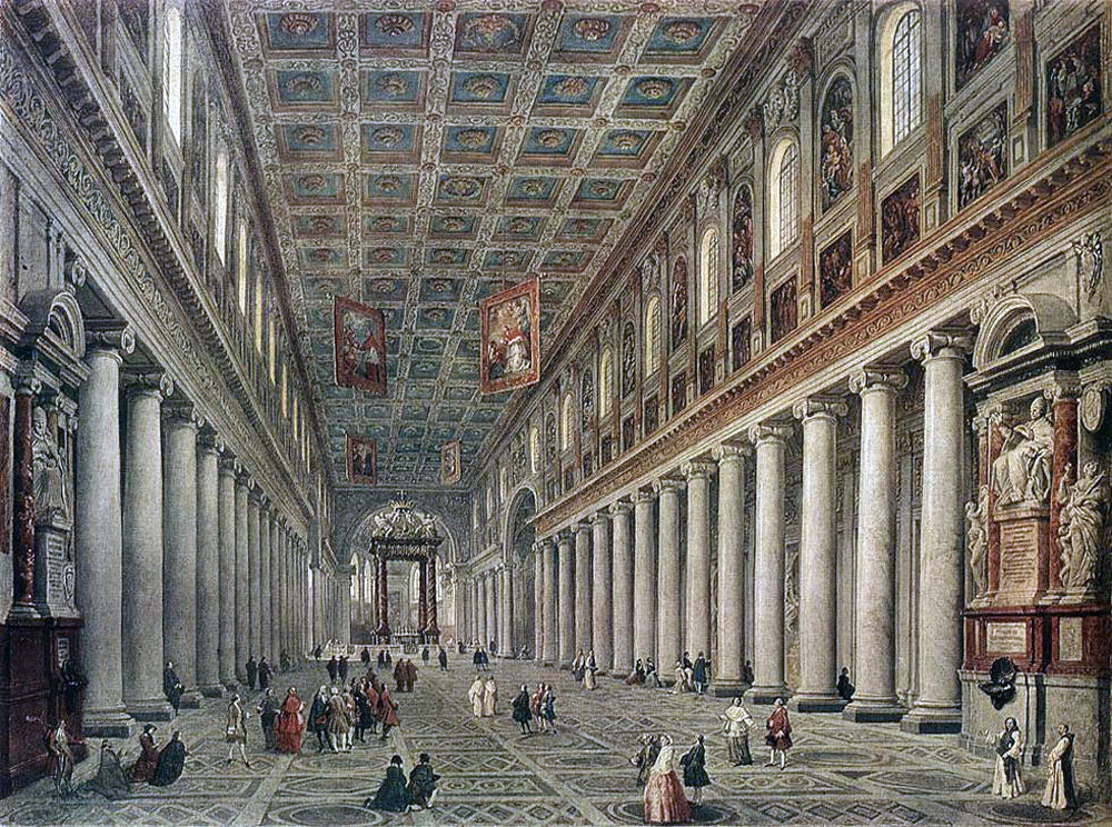Giovanni Paolo Pannini Interior of the Santa Maria Maggiore in Rome - Canvas Print