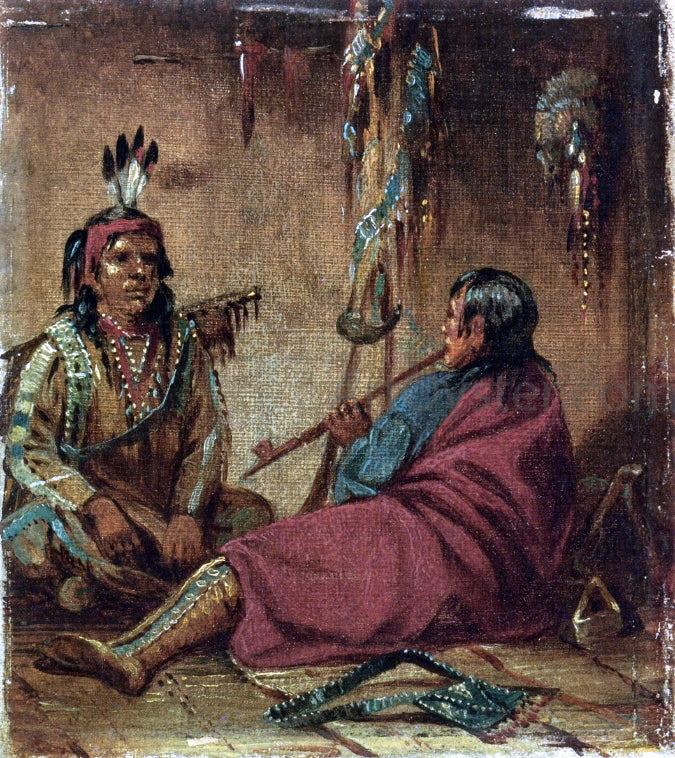 John Mix Stanley Interior of Wigwam - Canvas Print