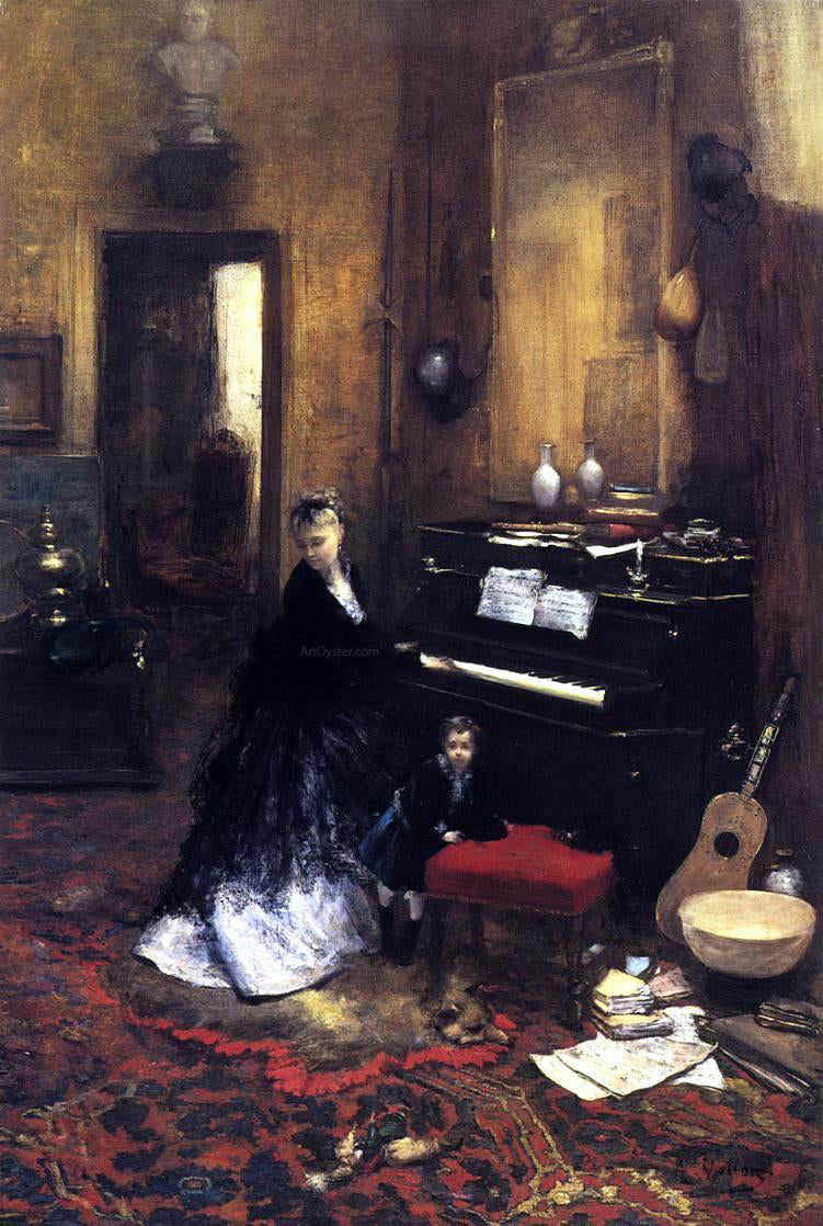 Antoine Vollon Interior Scene (also known as A Corner of My Studio) - Canvas Print