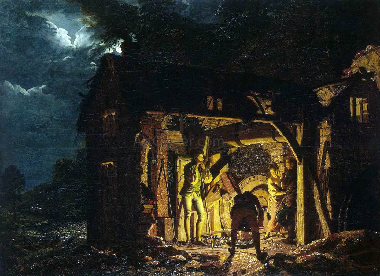 Joseph Wright Iron Forge Viewed from Outside - Canvas Print
