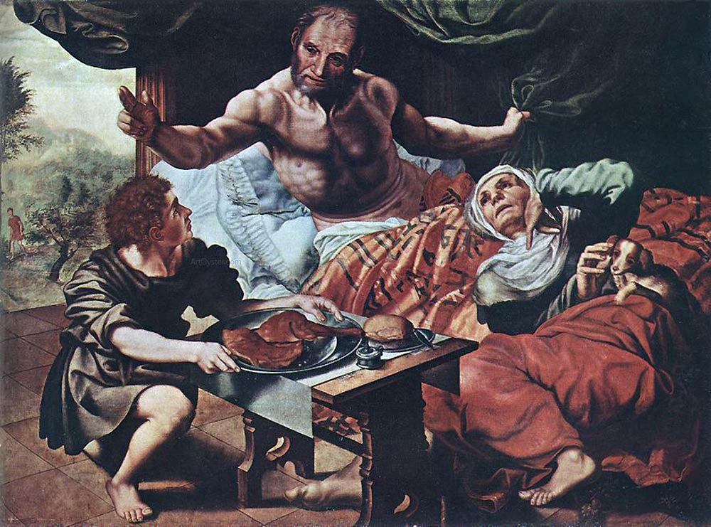 Jan Sanders Van Hemessen Isaac Blessing Jacob - Canvas Print
