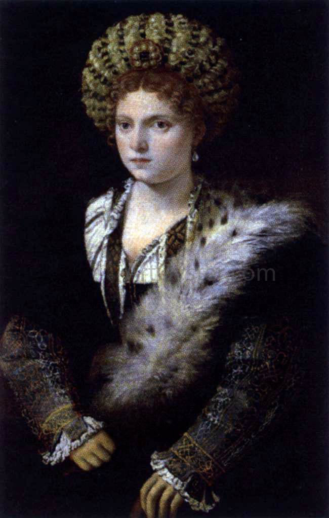 Titian Isabella d'Este, Duchess of Mantua - Canvas Print