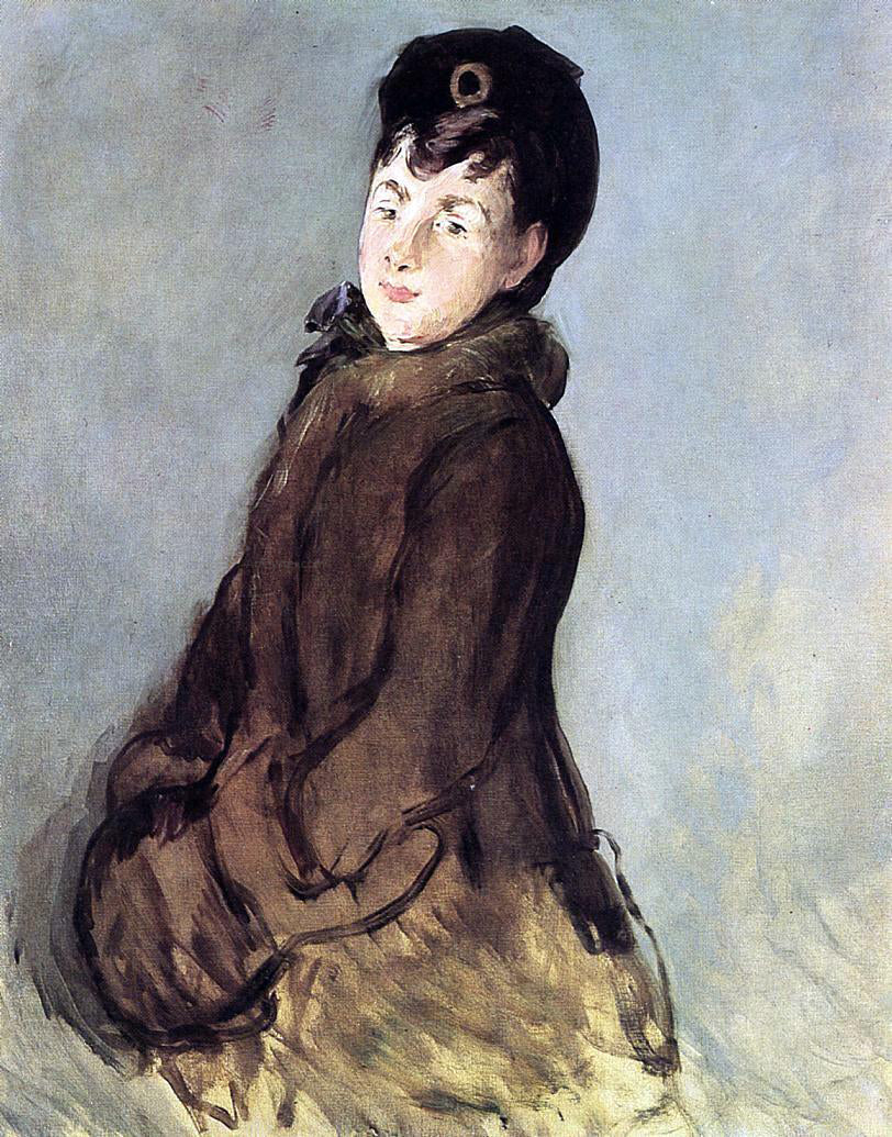 Edouard Manet Isabelle Lemonnier with Muff - Canvas Print