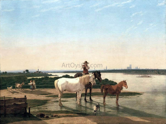 Wilhelm Von Kobell Isar Landscape near Munich - Canvas Print