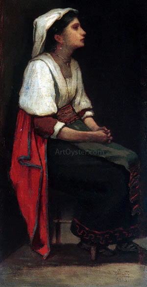 William Morris Hunt Italian Girl - Canvas Print