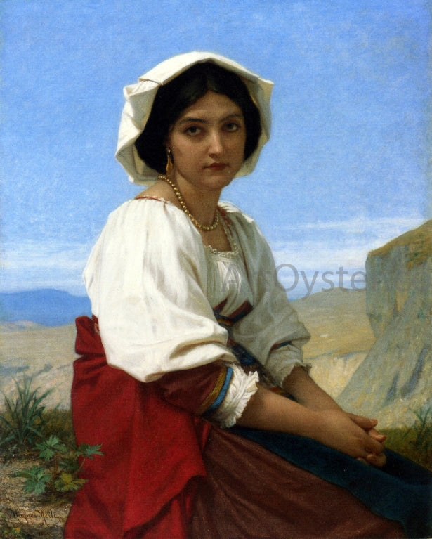 Hugues Merle Italian Maid - Canvas Print