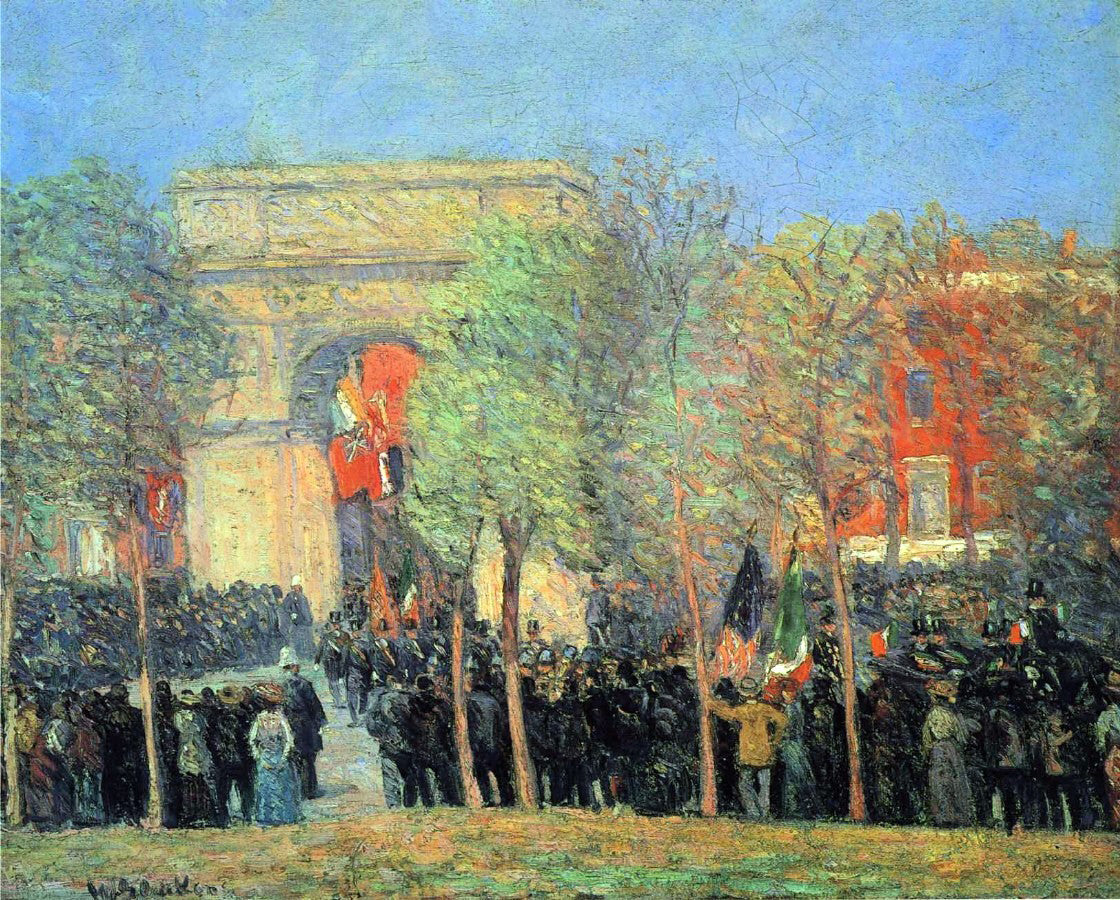 William James Glackens Italo-American Celebration, Washington Square - Canvas Print