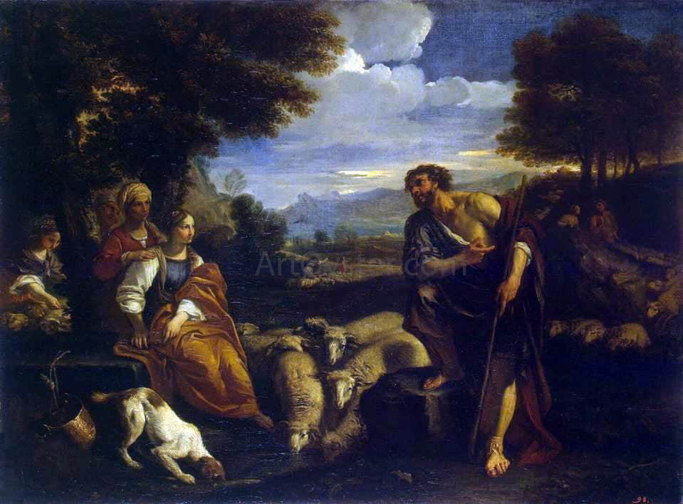 Pier Francesco Mola Jacob Meeting Rachel - Canvas Print