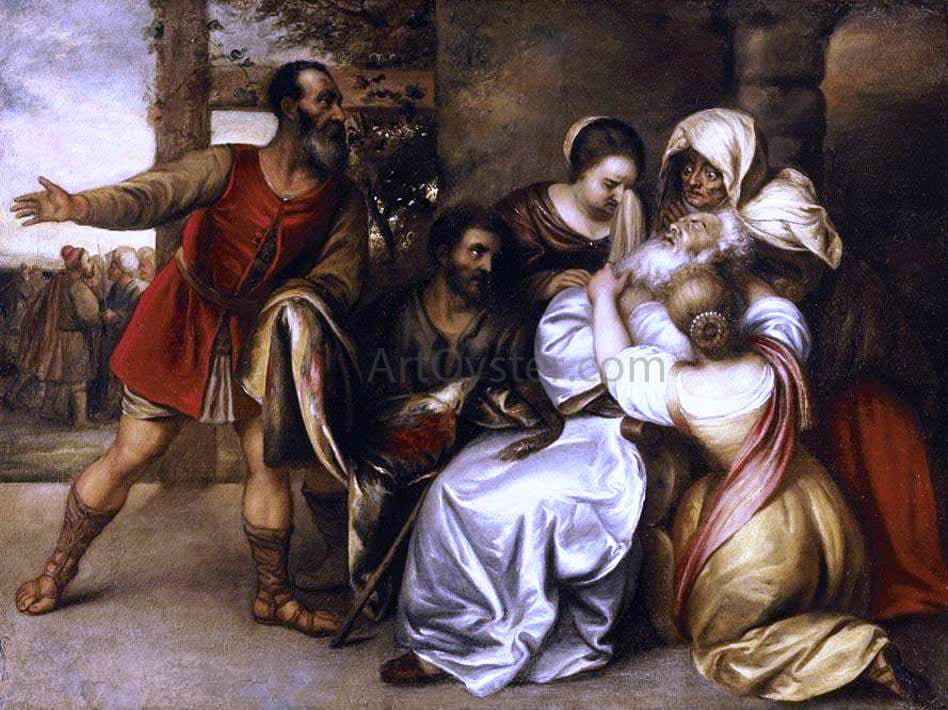 Jan Lievens Jacob Receiving the Bloody Tunic of Joseph - Canvas Print