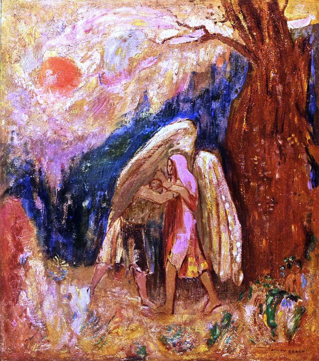 Odilon Redon Jacob Wrestling with the Angel - Canvas Print